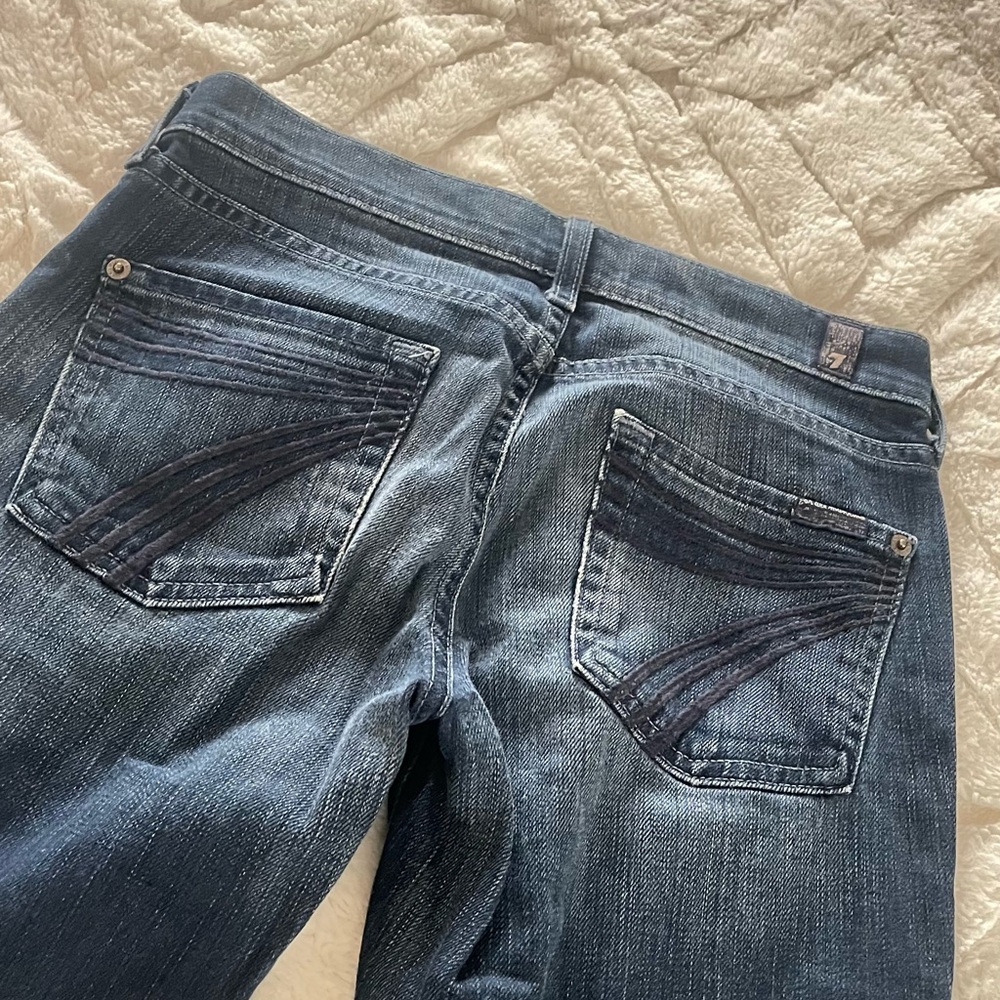 7 For All Mankind Dark Blue Boot Cut Jeans